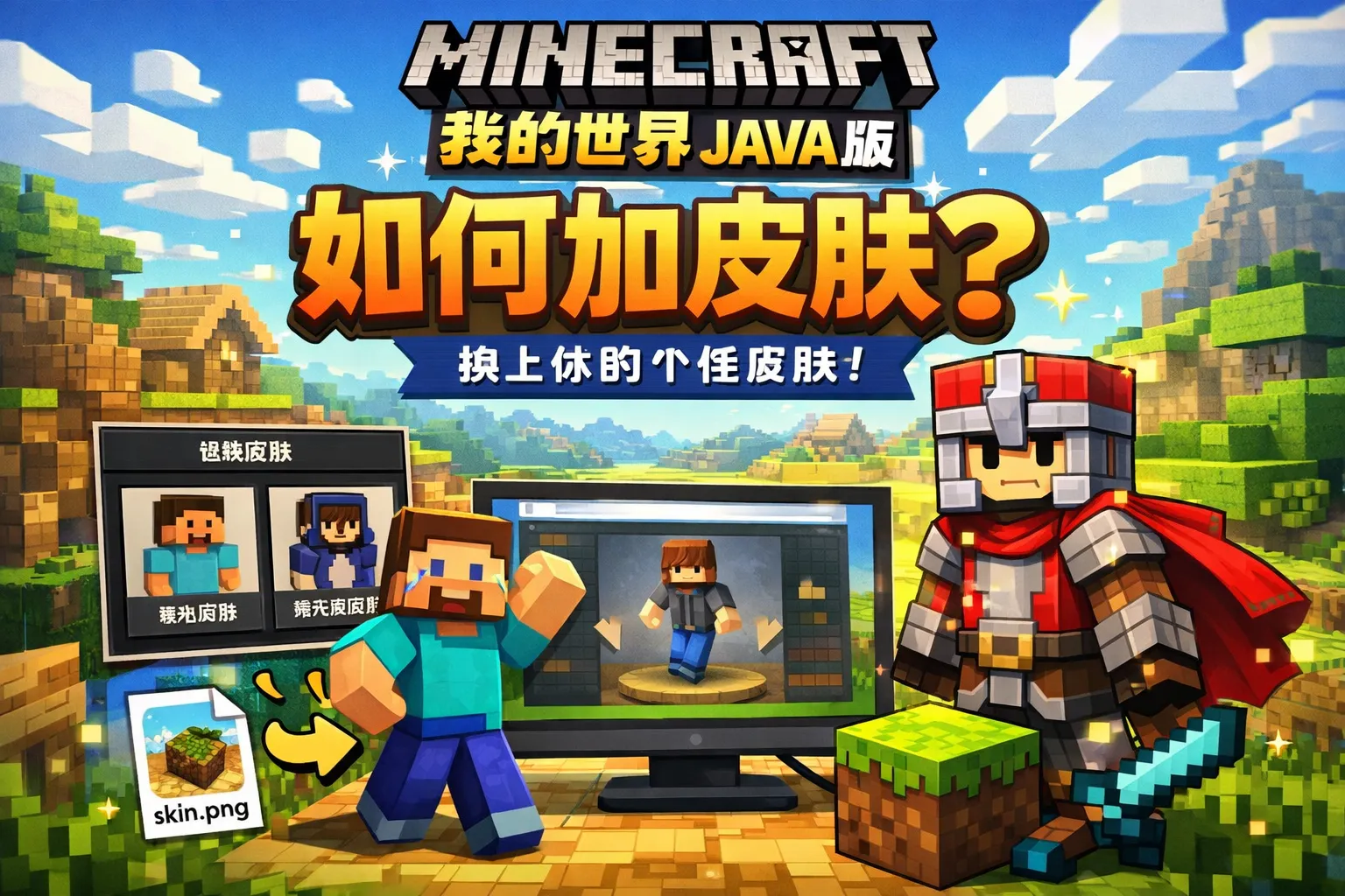 我的世界java版如何加皮肤