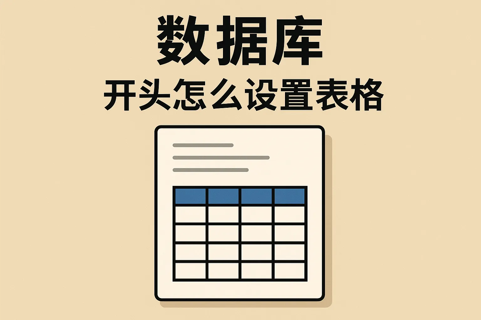 数据库开头怎么设置表格
