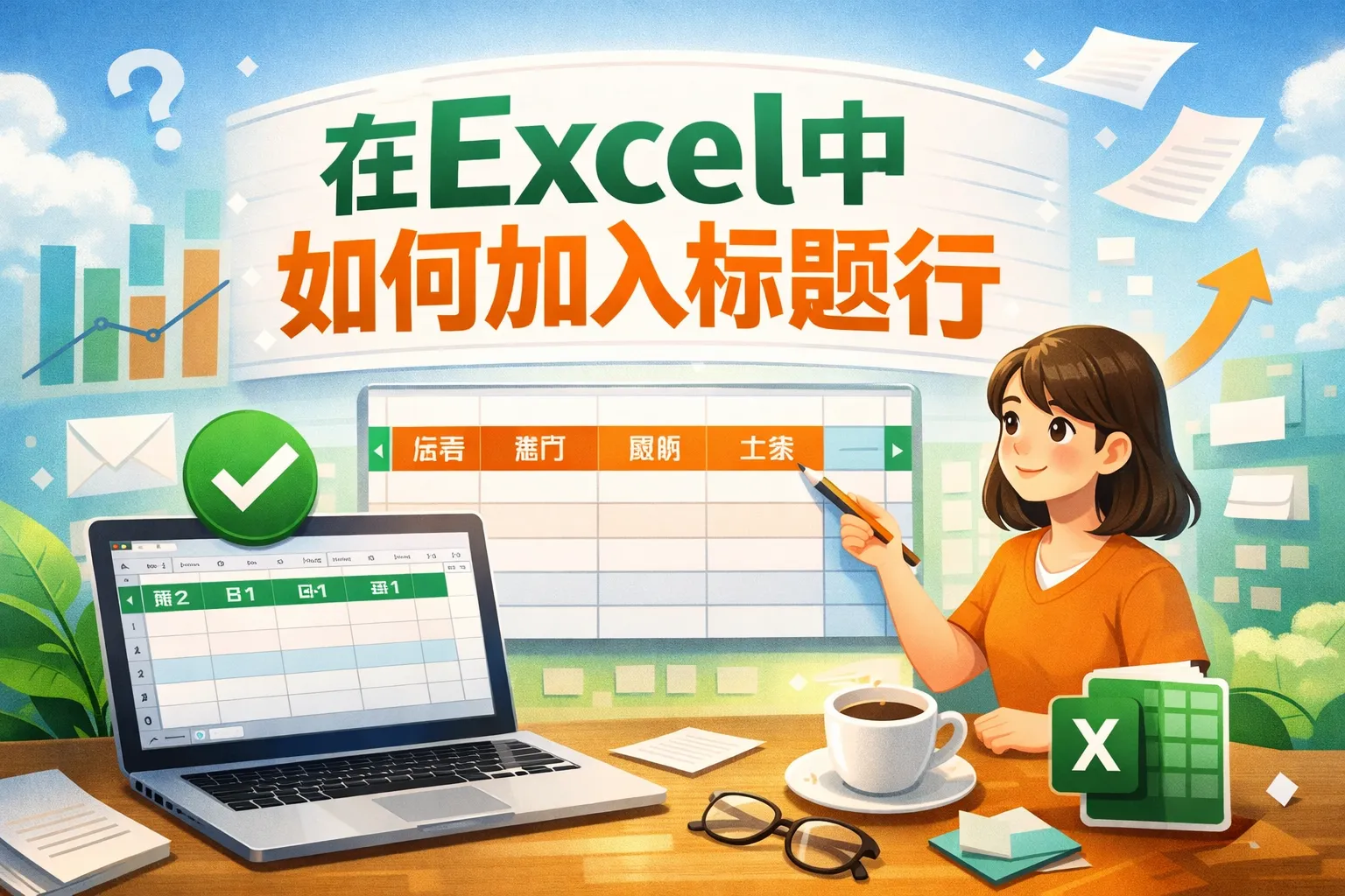 在excel中如何加入标题行
