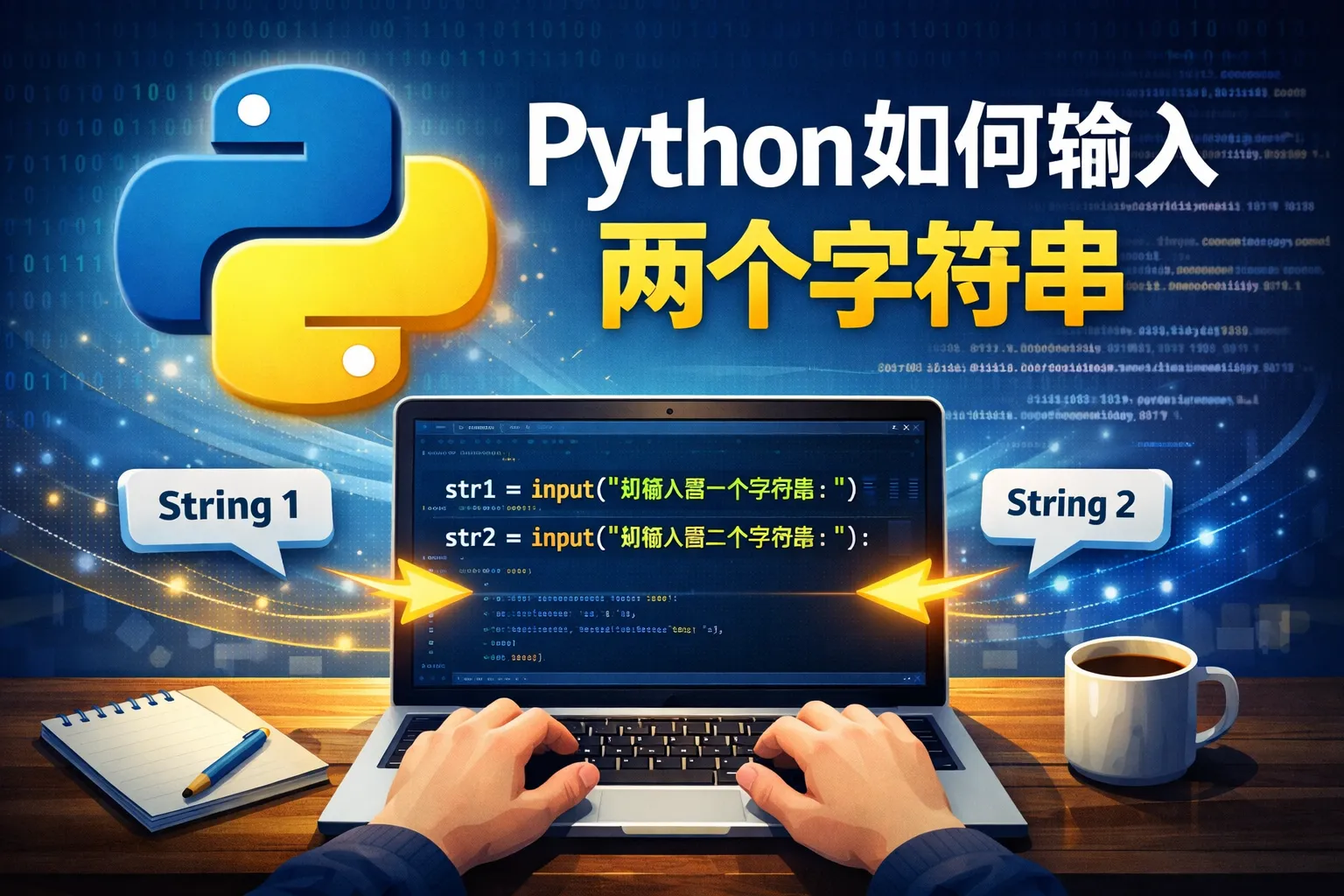 python如何输入两个字符串