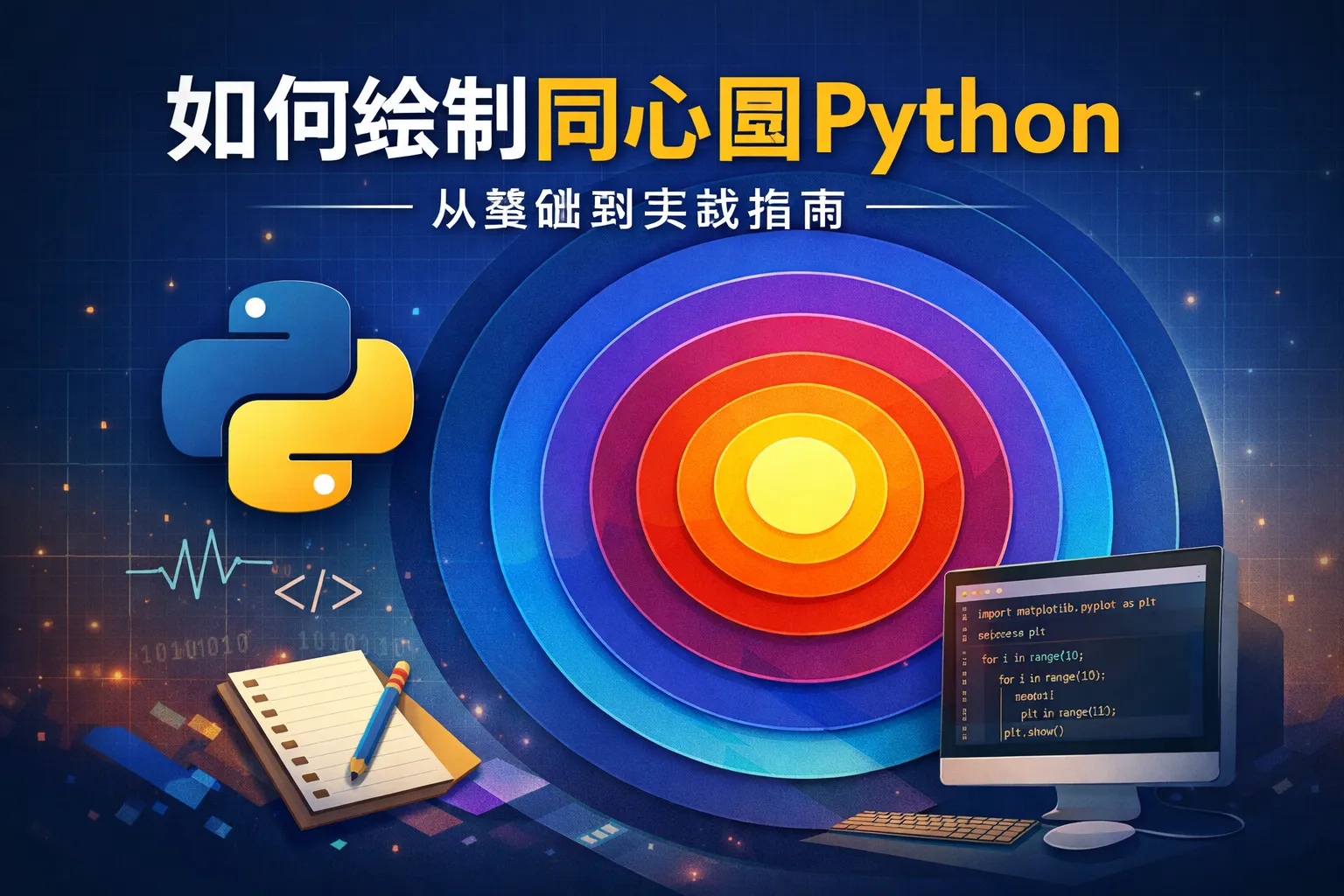 如何绘制同心圆Python