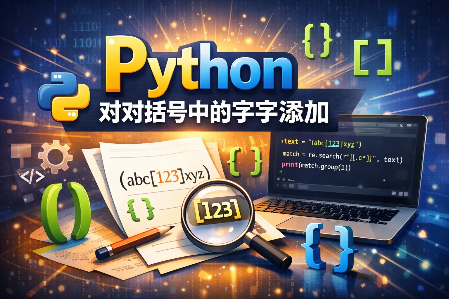 Python对对括号中的字符添加