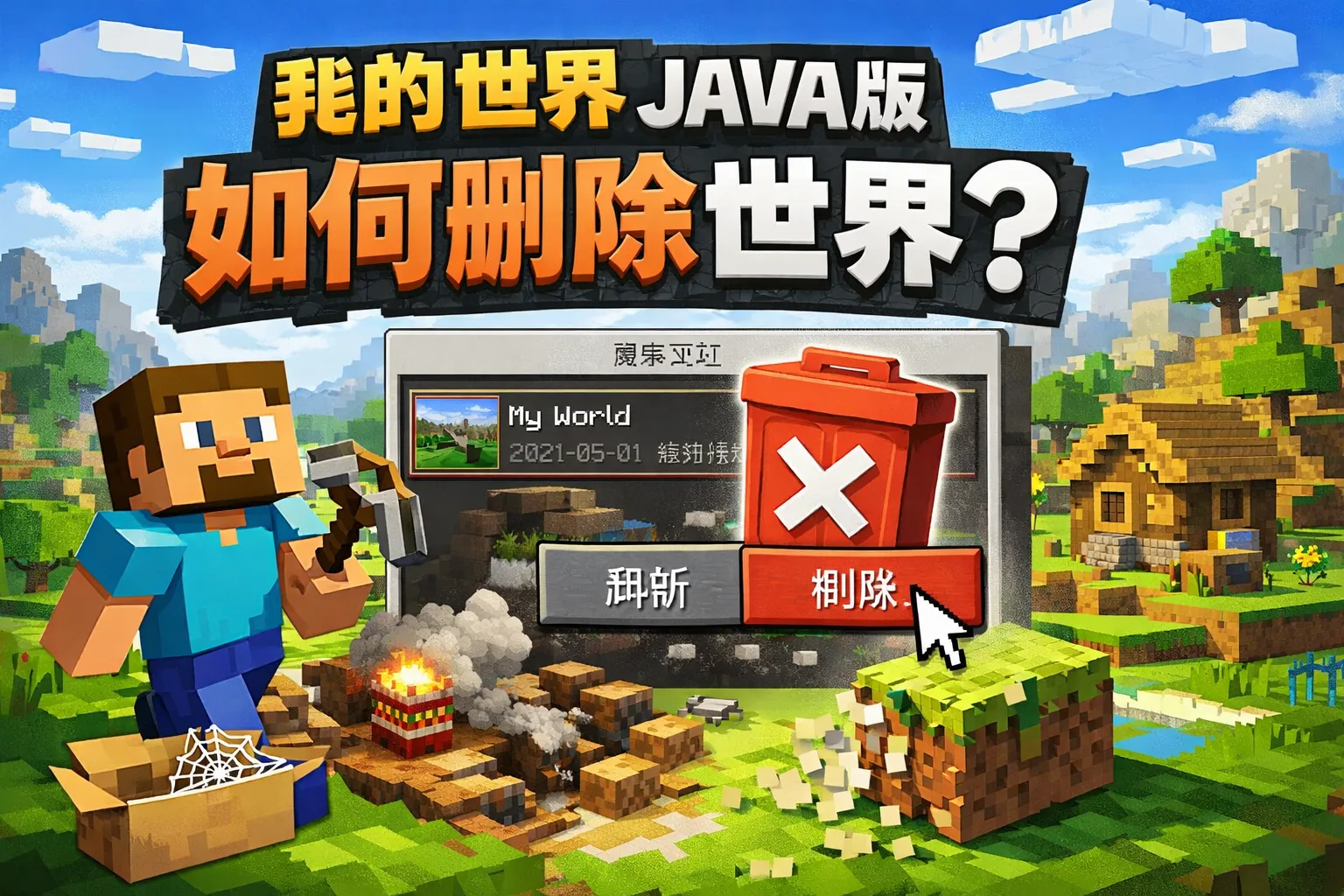 我的世界java版如何删除世界
