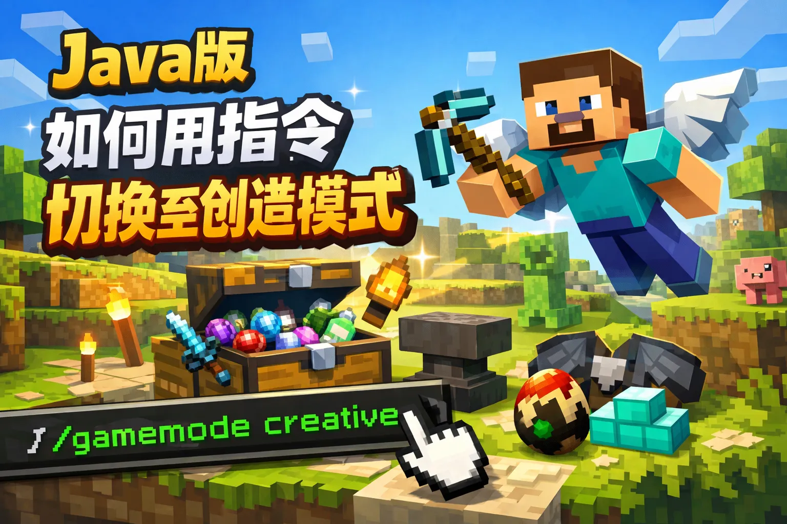 java版如何用指令切换至创造模式