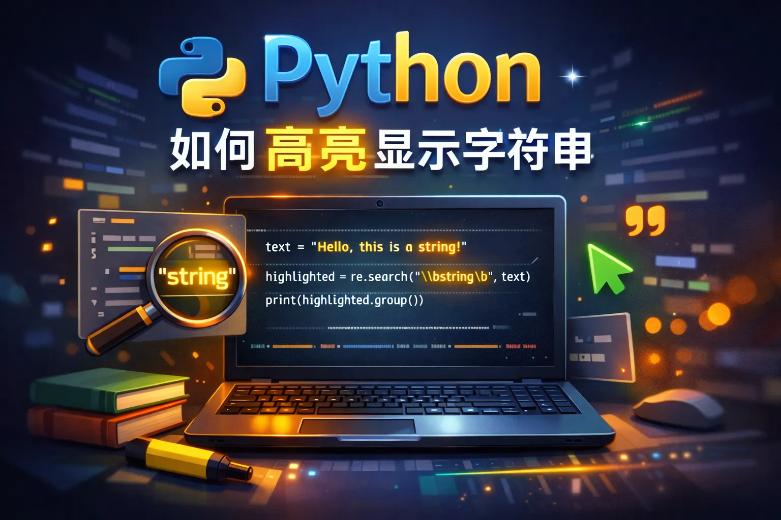 Python如何高亮显示字符串