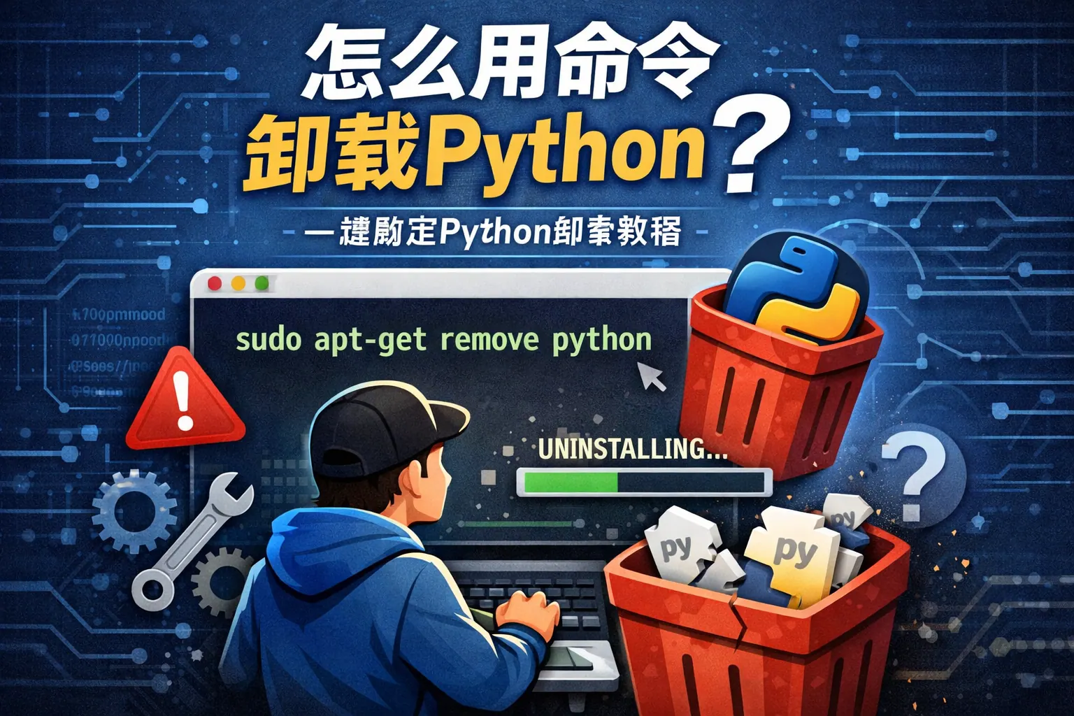 怎么用命令卸载python