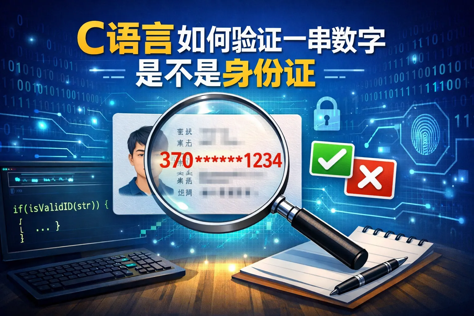 c语言如何验证一串数字是不是身份证