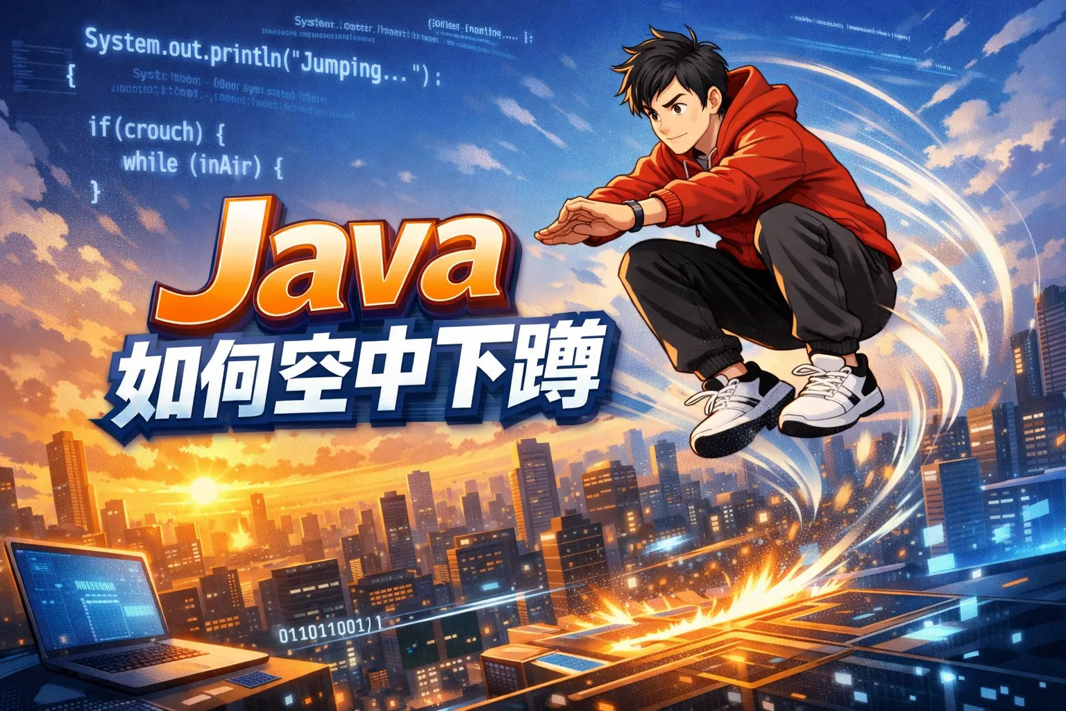 java如何空中下蹲