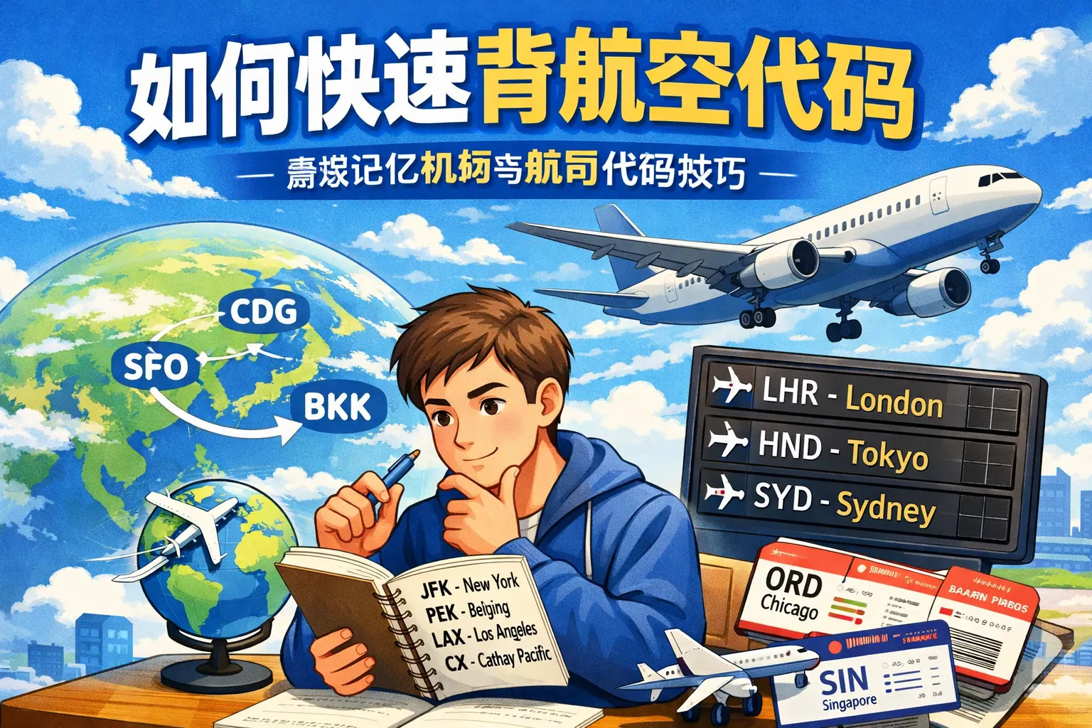 如何快速背航空代码