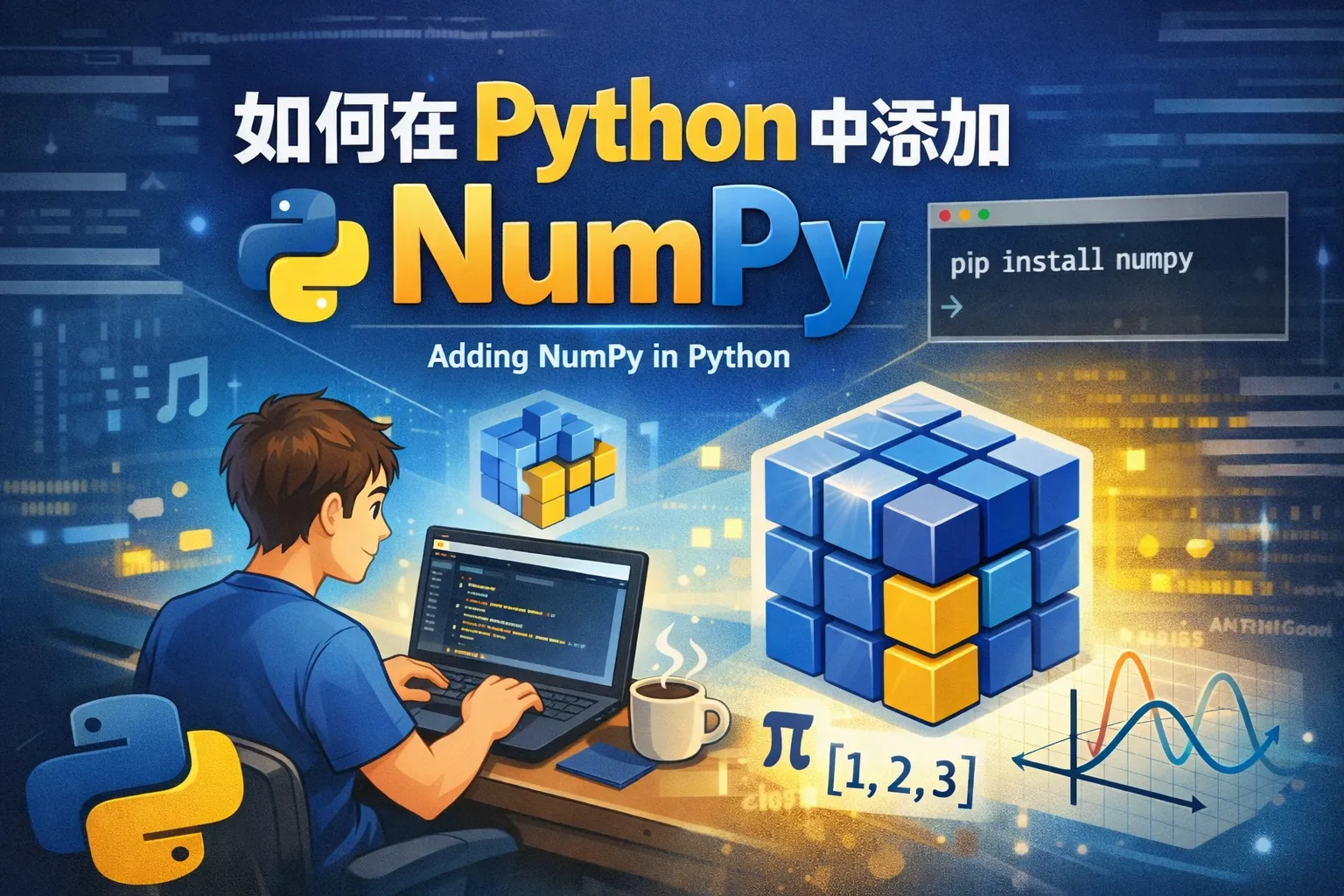 如何在python中添加numpy