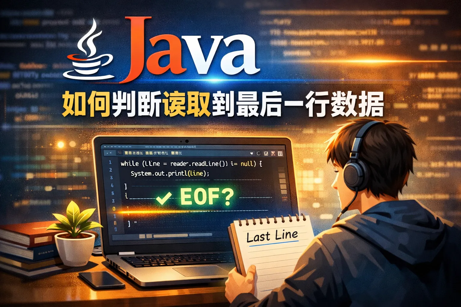 java 如何判断读取到最后一行数据