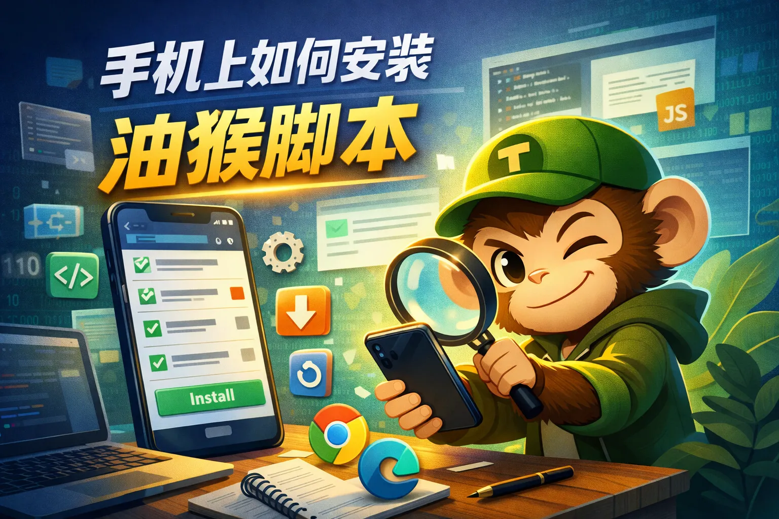 手机上如何安装油猴脚本