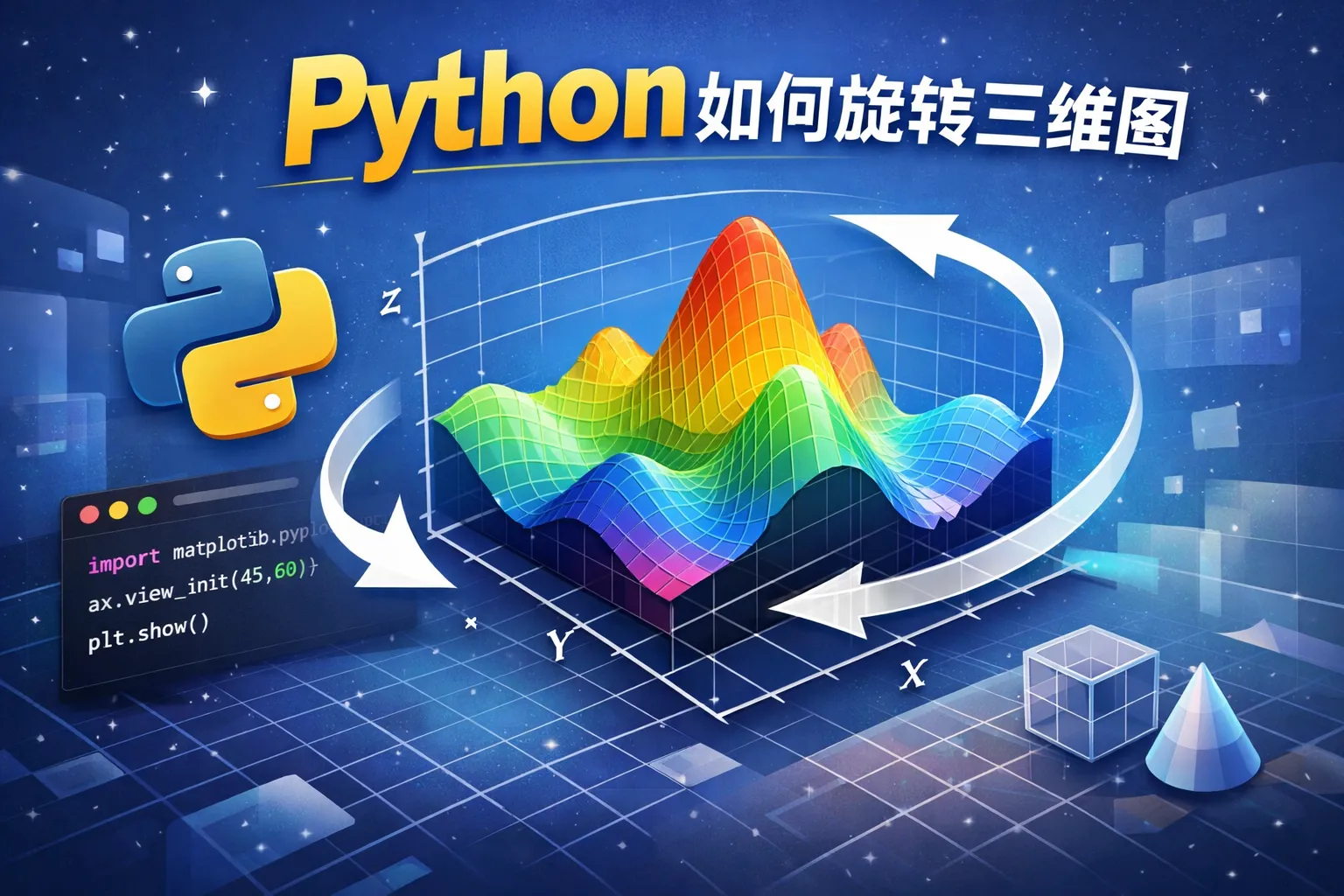 python如何旋转三维图