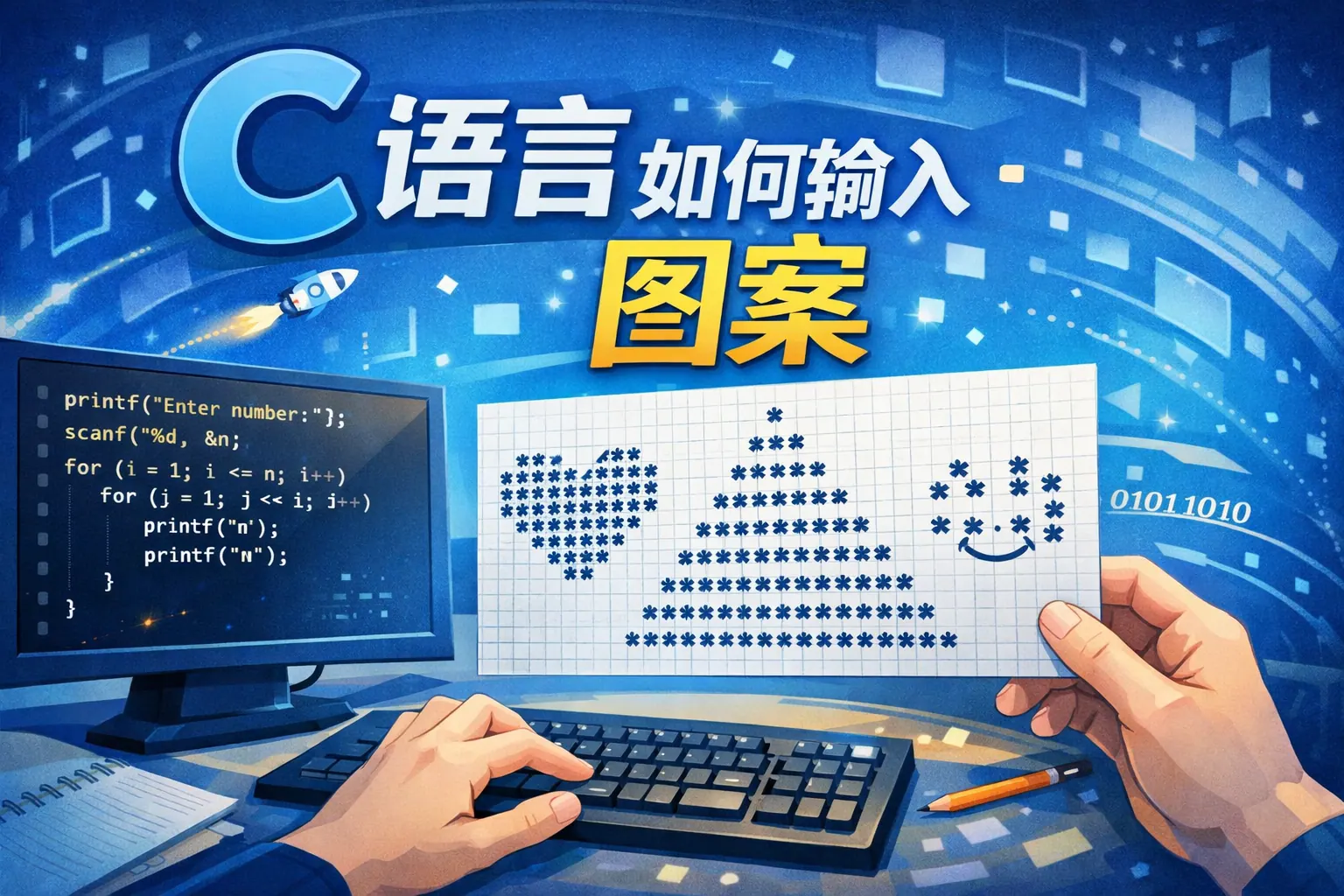 c语言如何输入图案