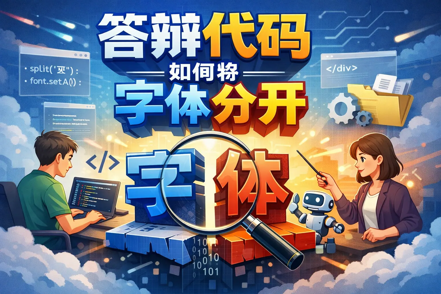 答辩代码如何将字体分开