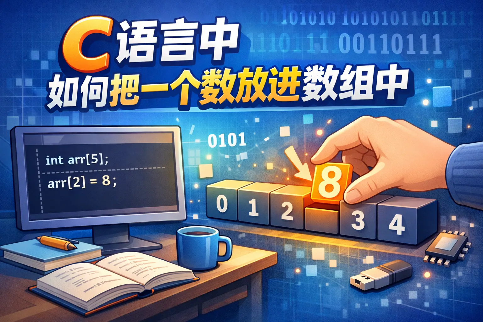 C语言中如何把一个数放进数组中