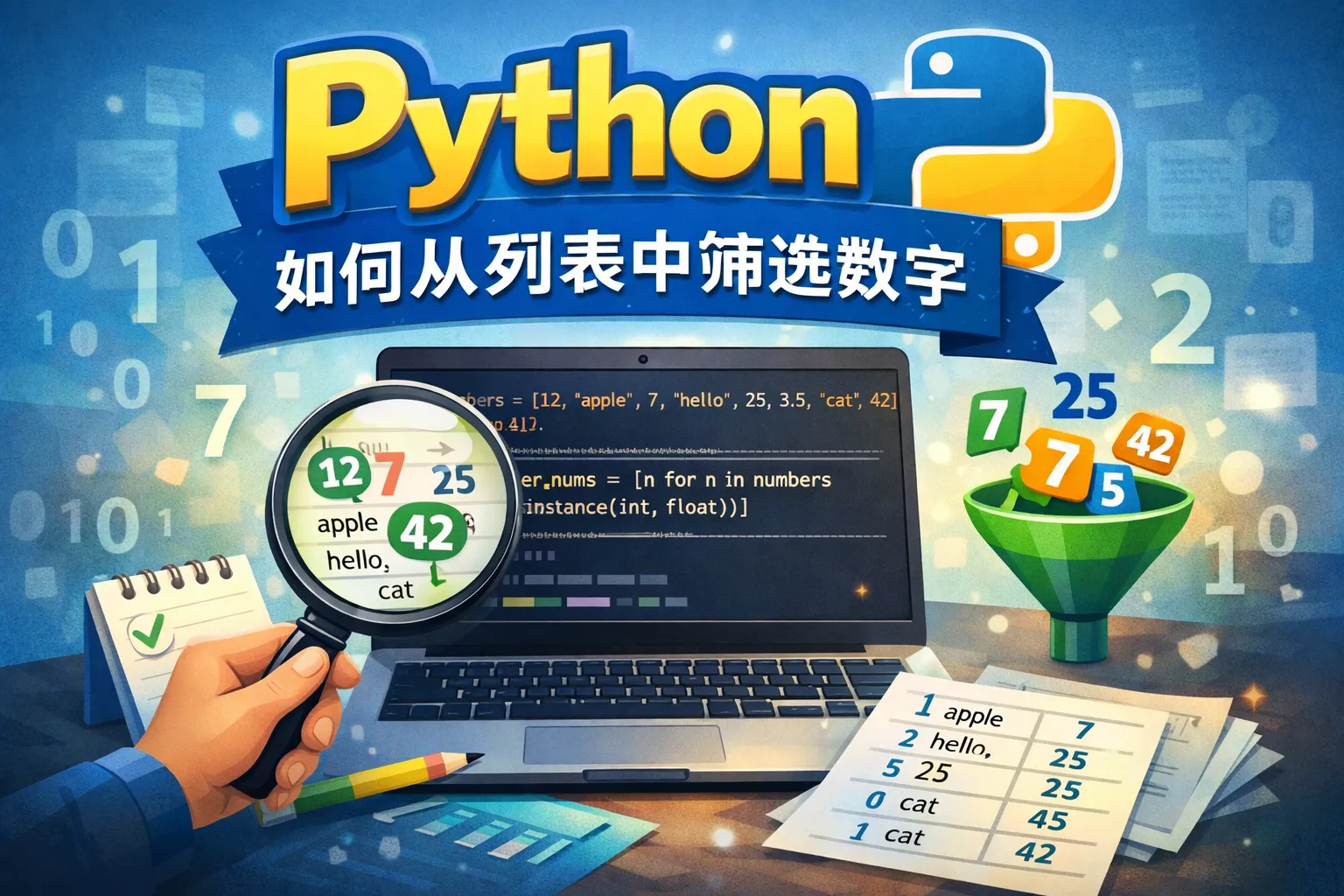 python如何从列表中筛选数字