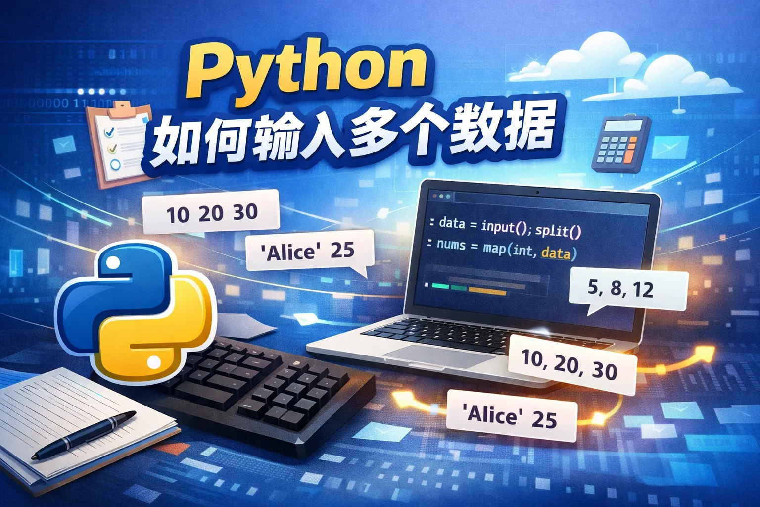 python如何输入多个数据