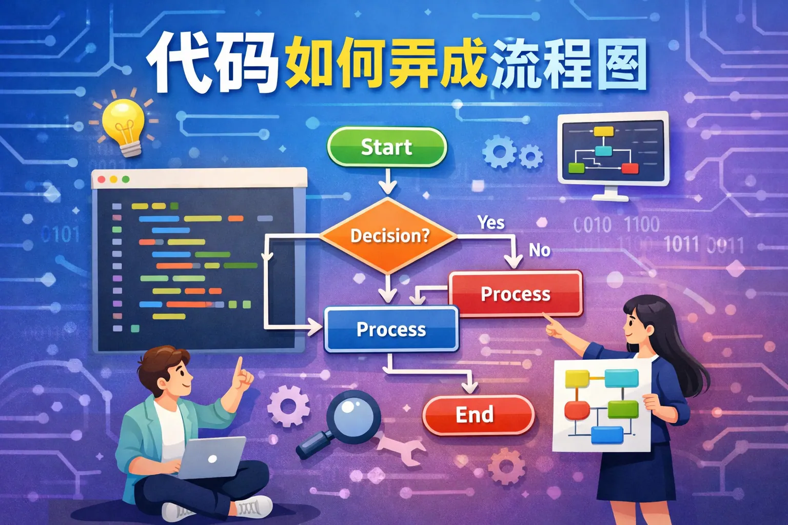 代码如何弄成流程图