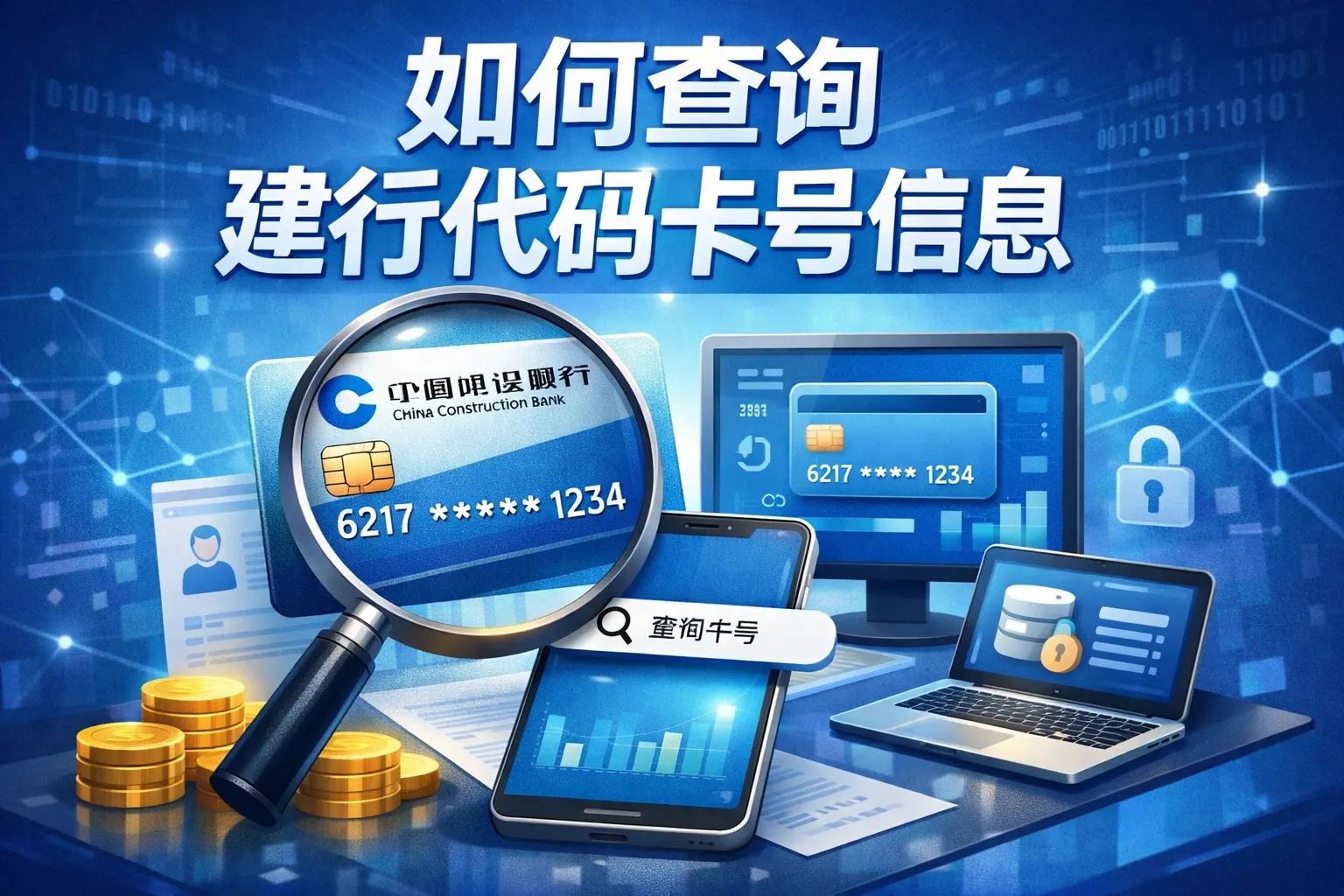 如何查询建行代码卡号信息