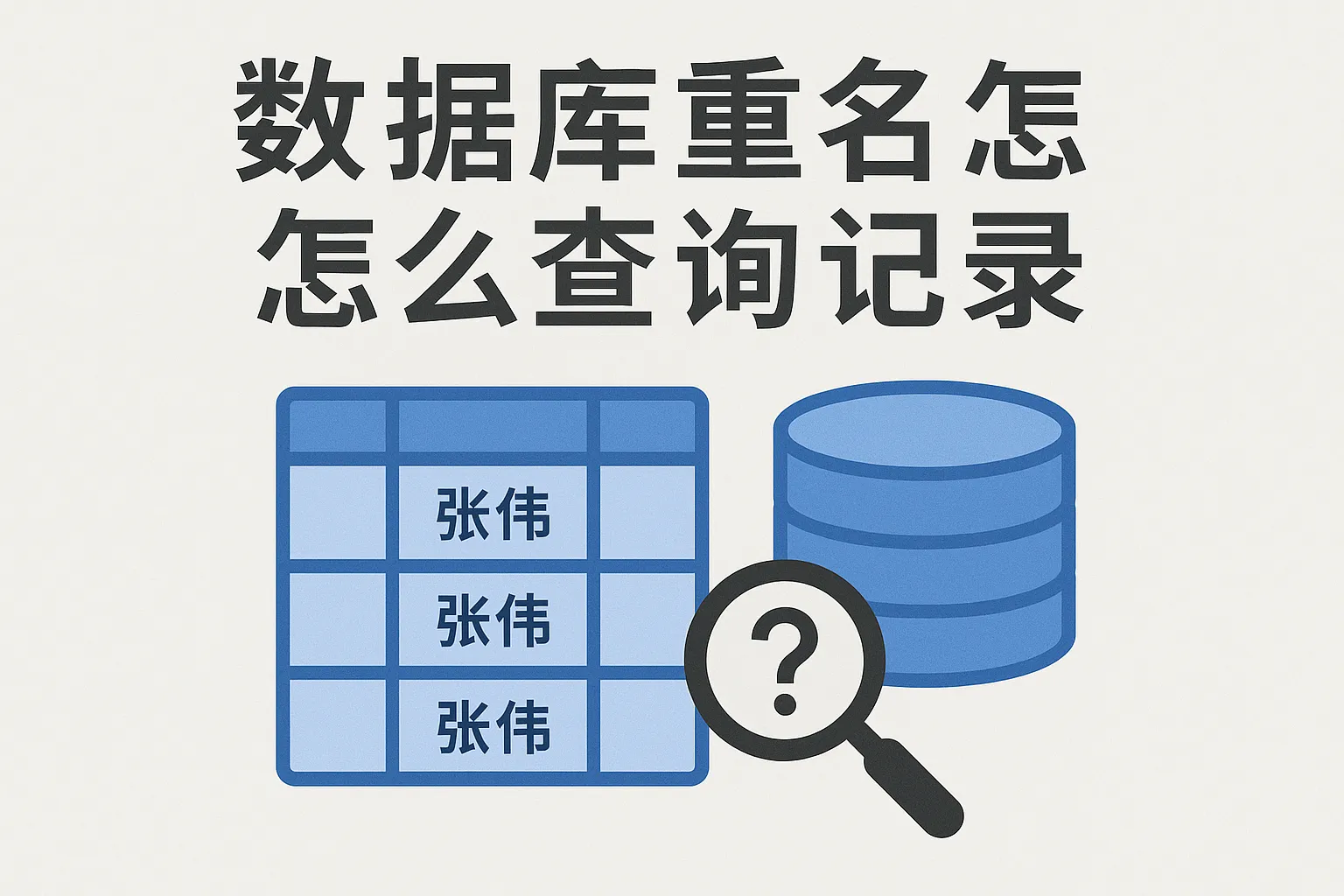 数据库重名怎么查询记录