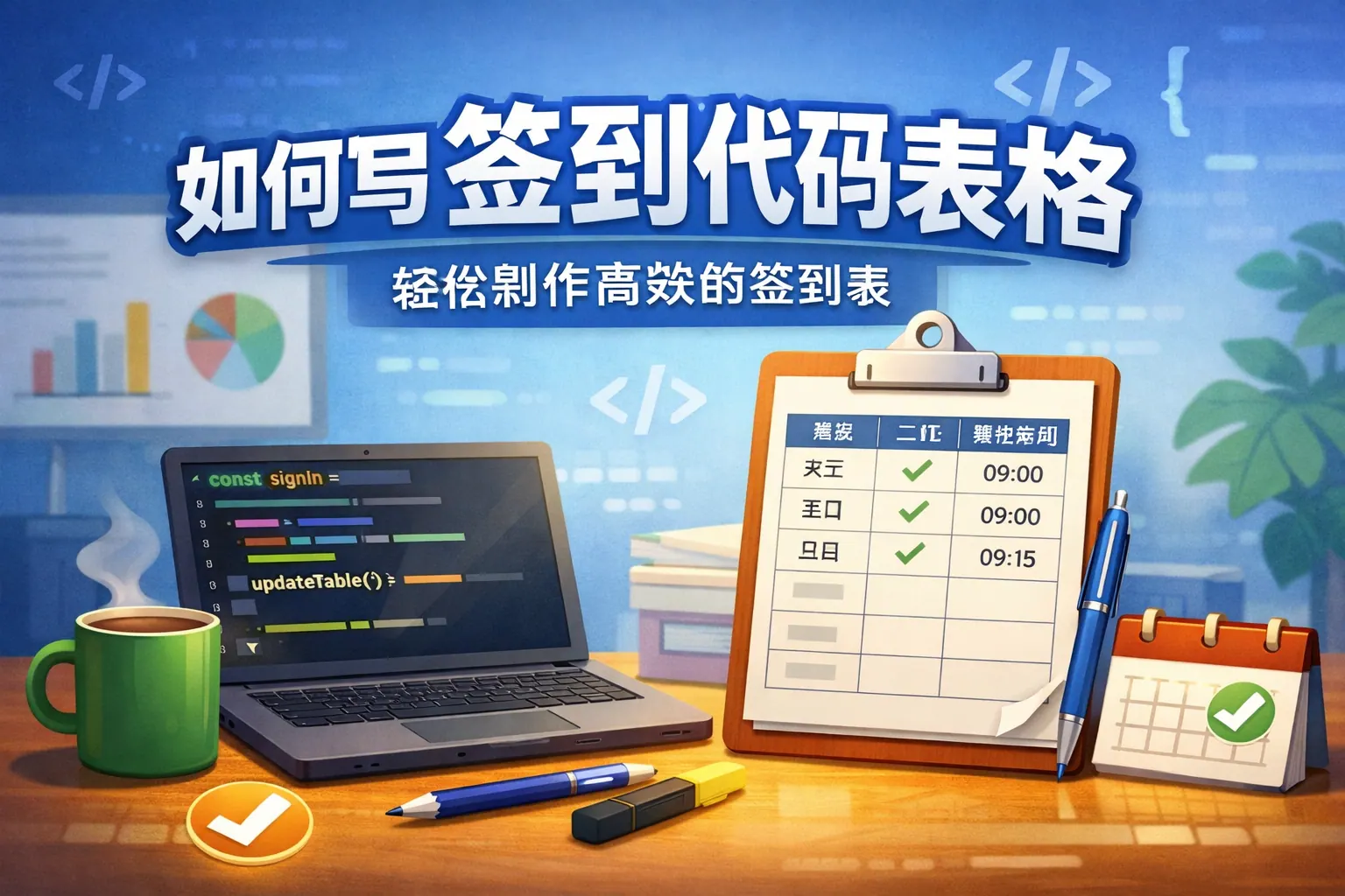 如何写签到代码表格