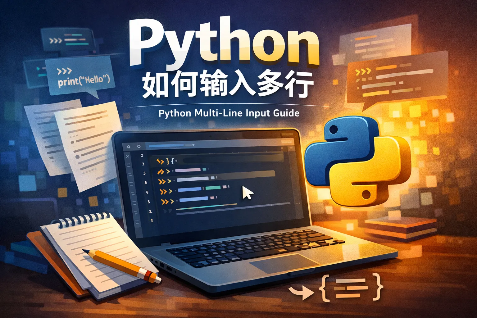 python 如何输入多行