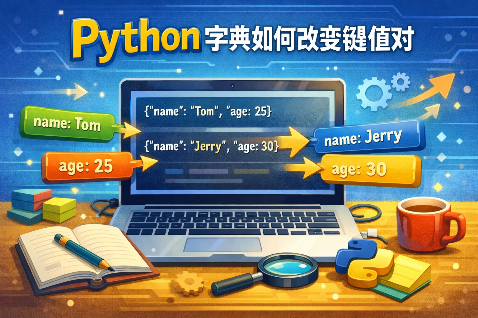 python字典如何改变键值对