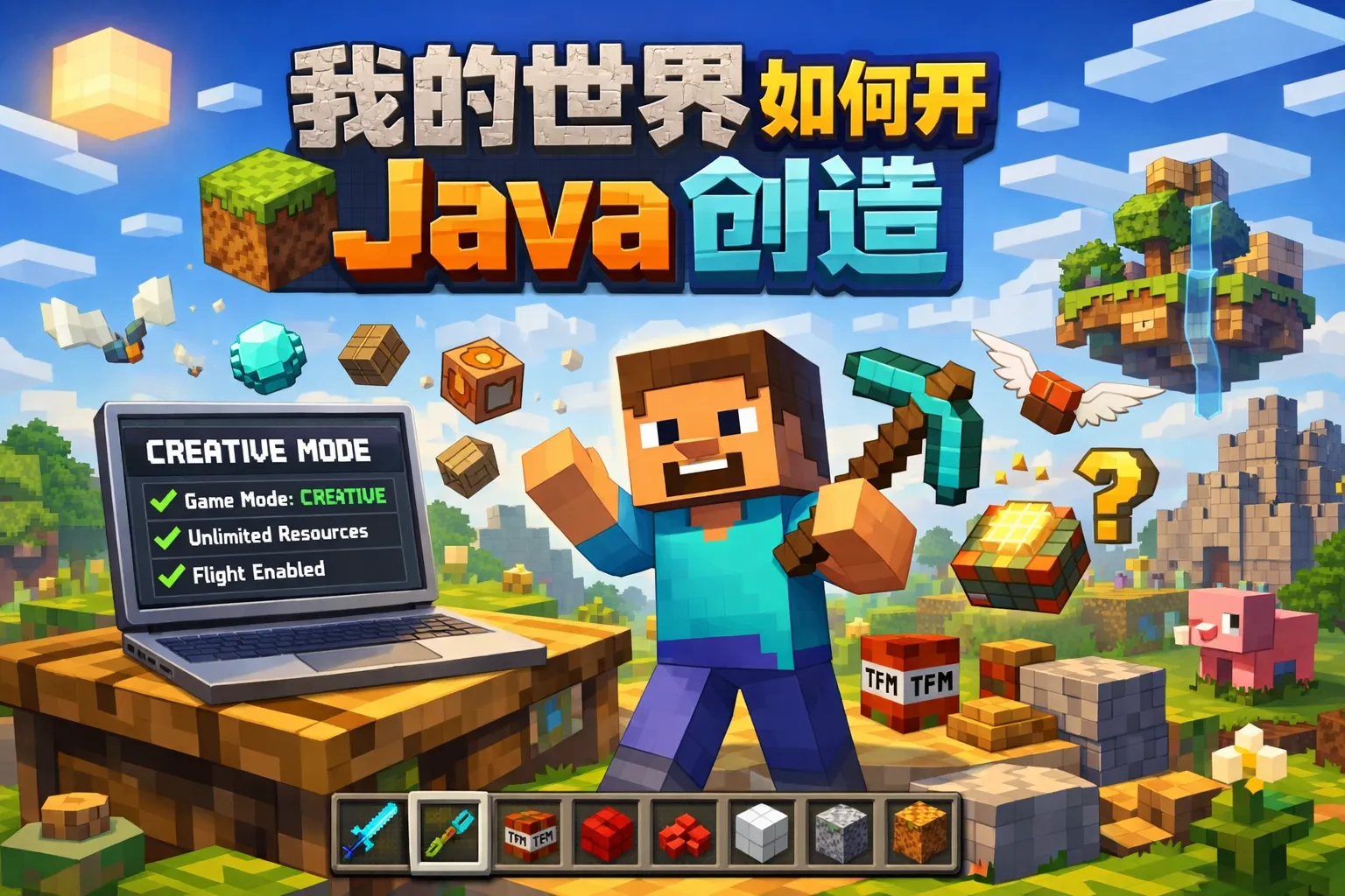 我的世界如何开java创造