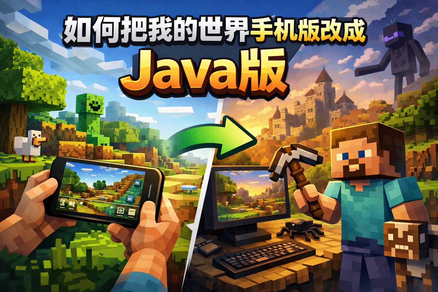如何把我的世界手机版改成java版