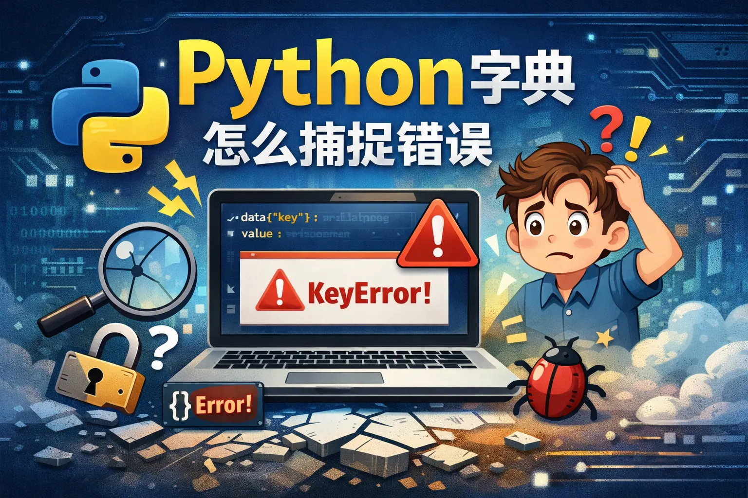 python字典怎么捕捉错误