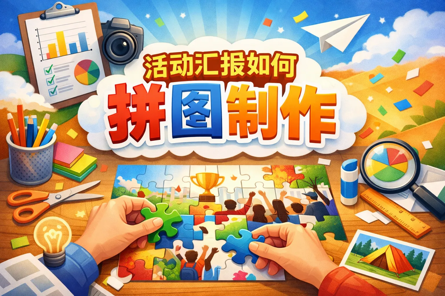 活动汇报如何拼图制作