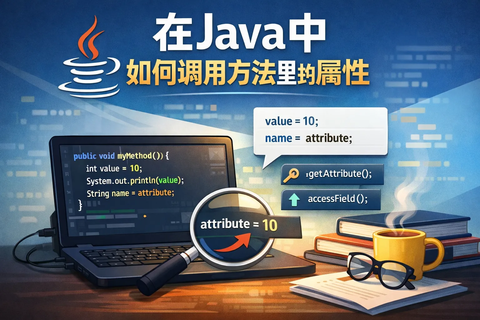 在java中如何调用方法里的属性