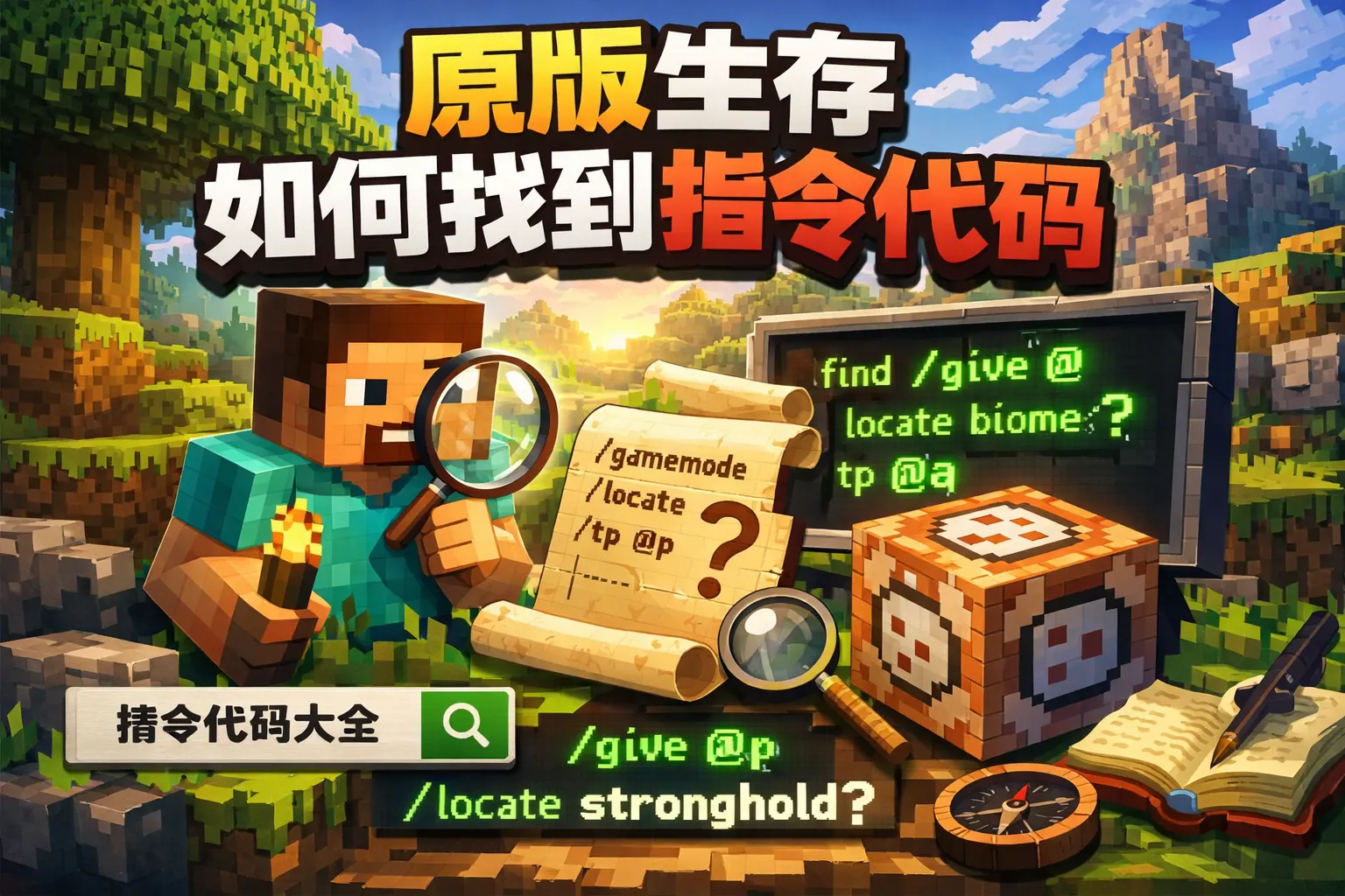 原版生存如何找到指令代码