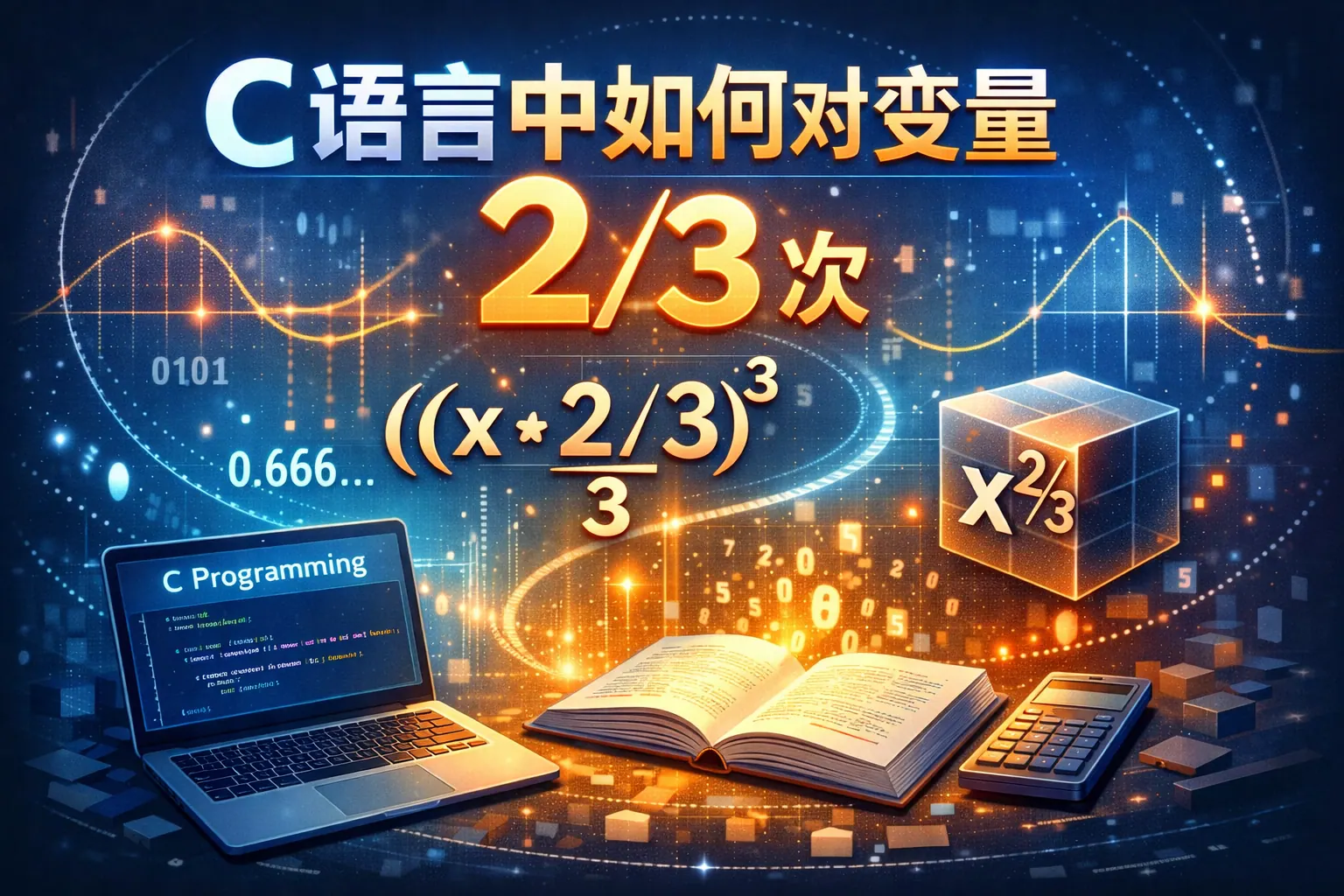 c语言中如何对变量2分之三次