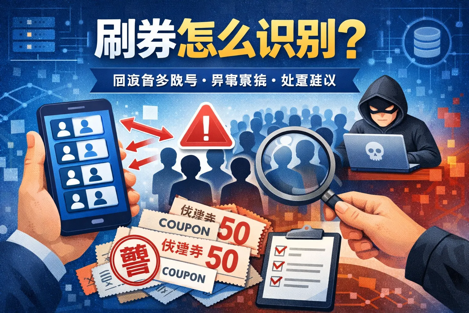 刷券怎么识别?同设备多账号、异常聚集、处置建议