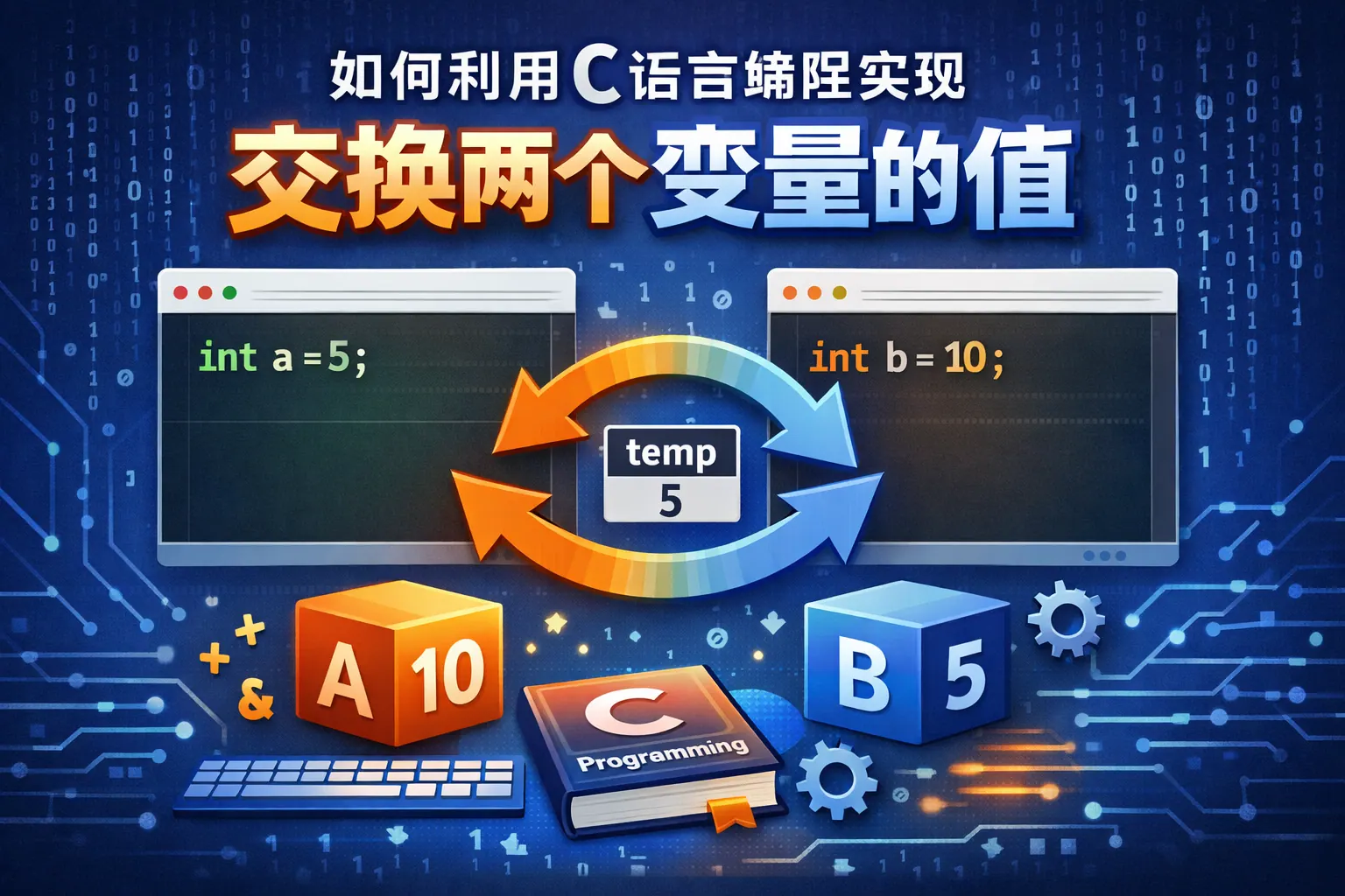 如何利用C语言编程实现交换两个变量的值