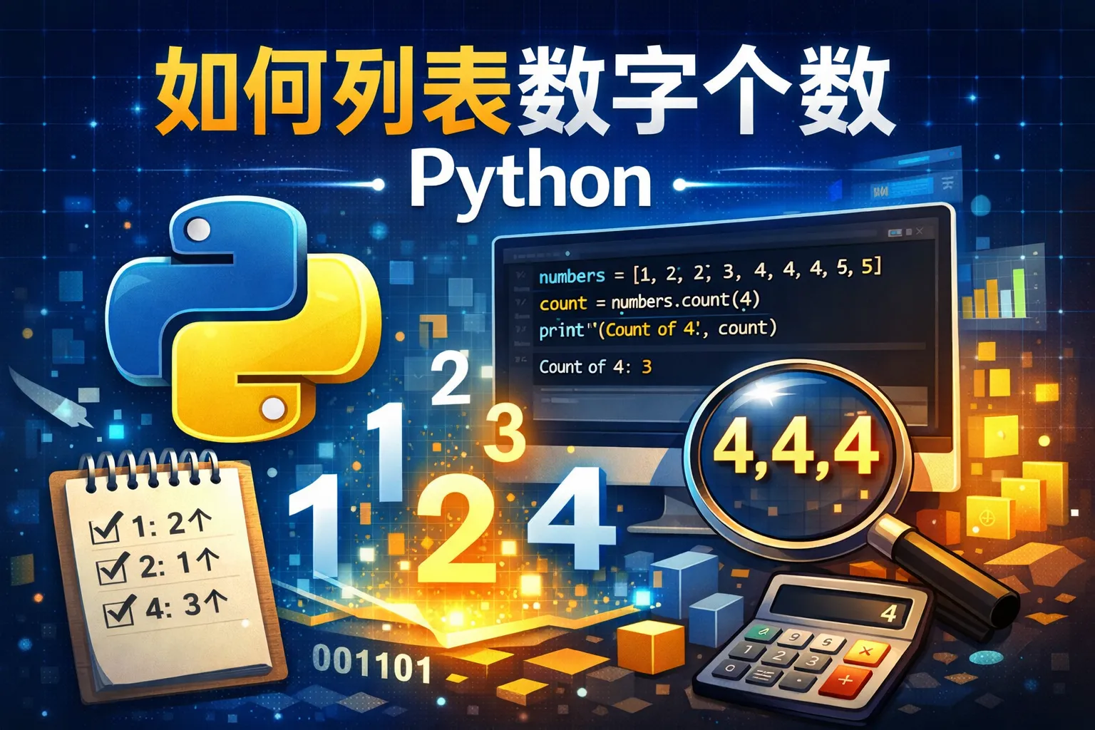 如何列表数字个数Python