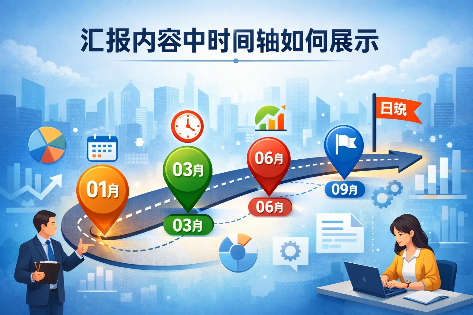 汇报内容中时间轴如何展示