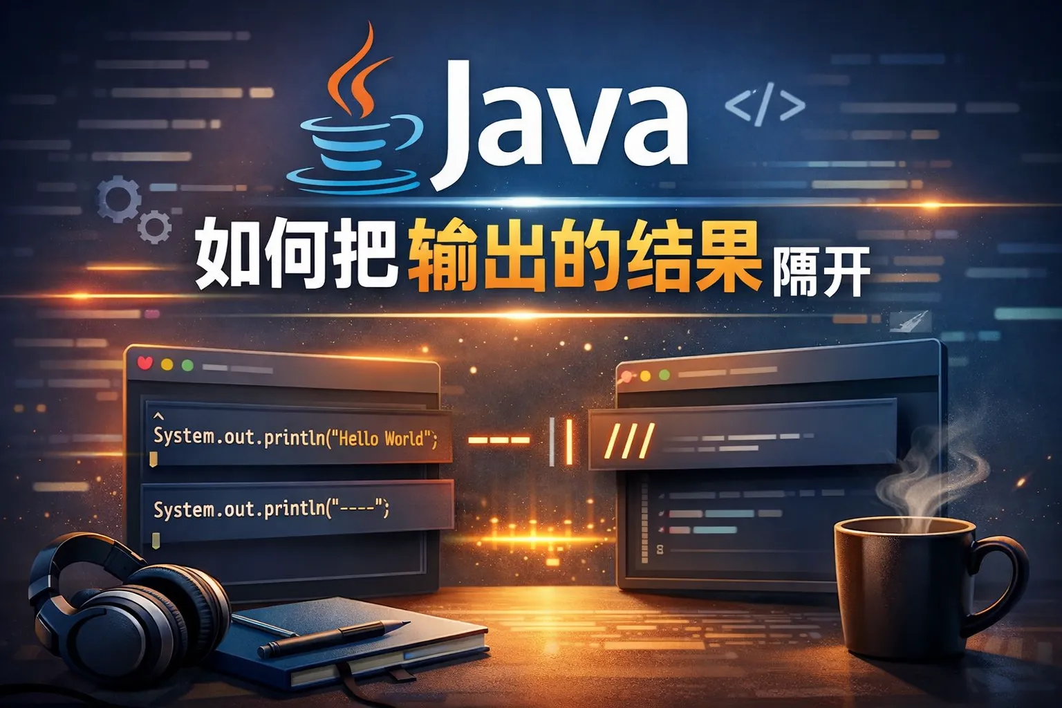 java如何把输出的结果隔开