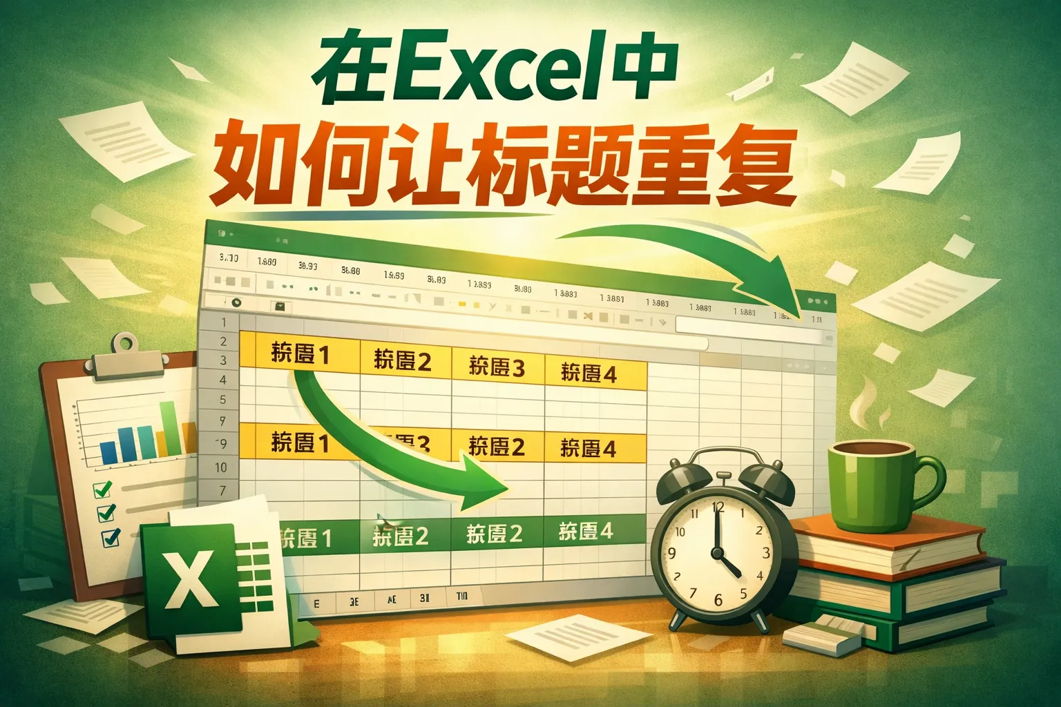 在excel中如何让标题重复