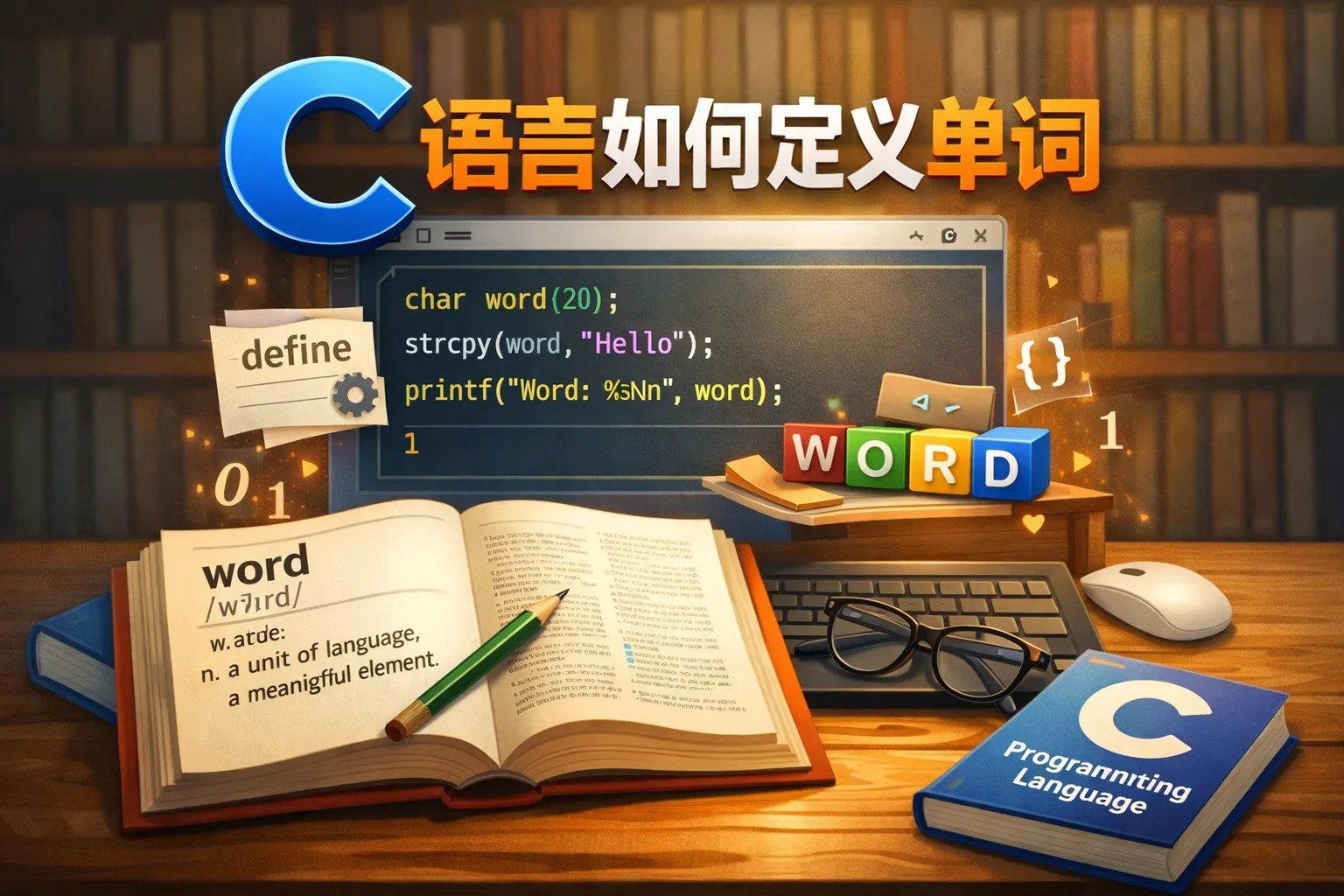 c语言如何定义单词