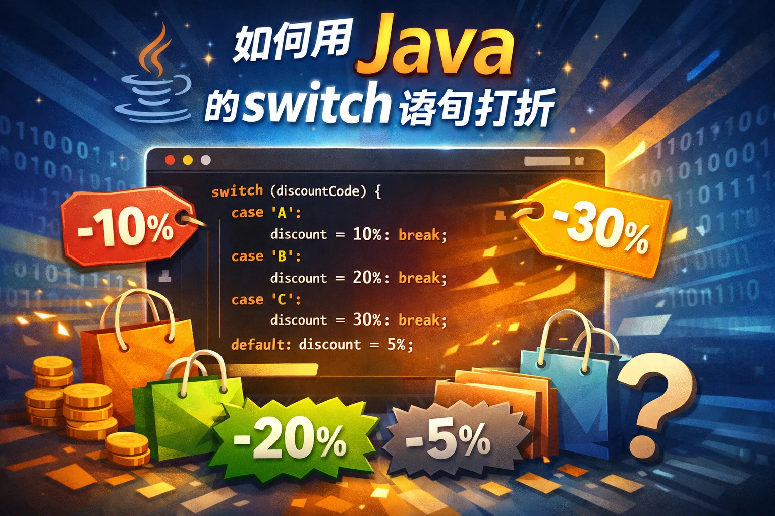如何用java的switch语句打折