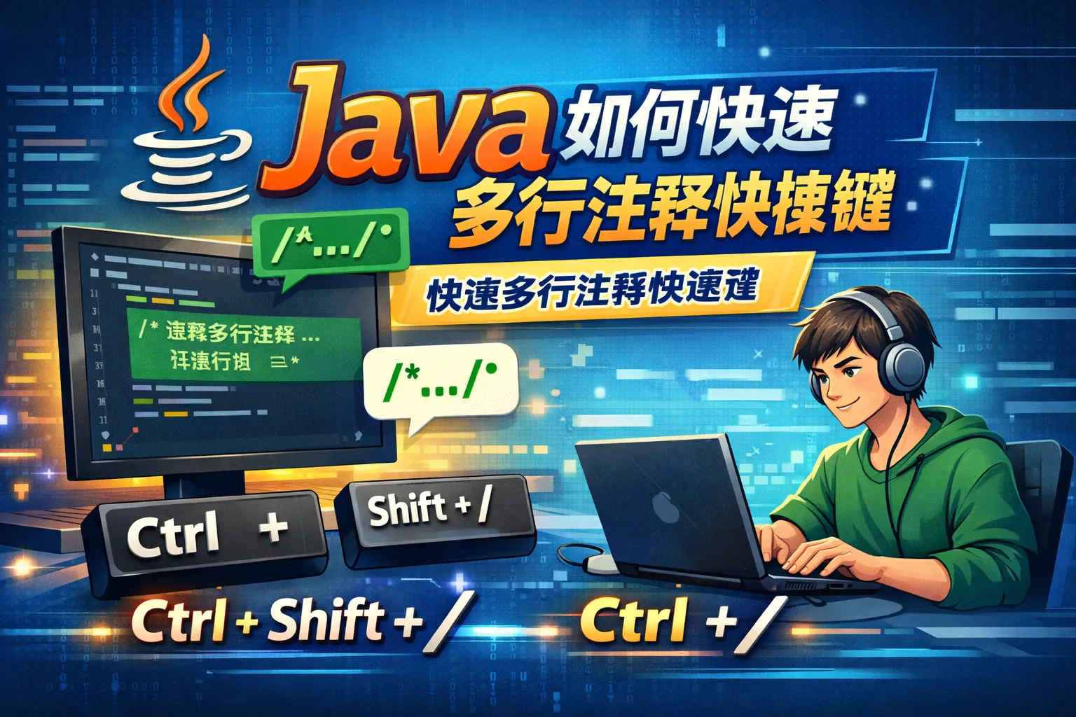 java 如何快速多行注释快捷键