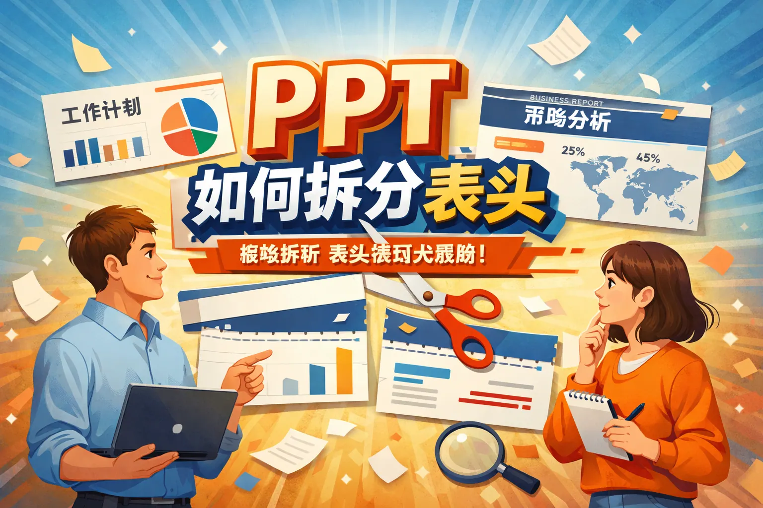 ppt如何拆分表头