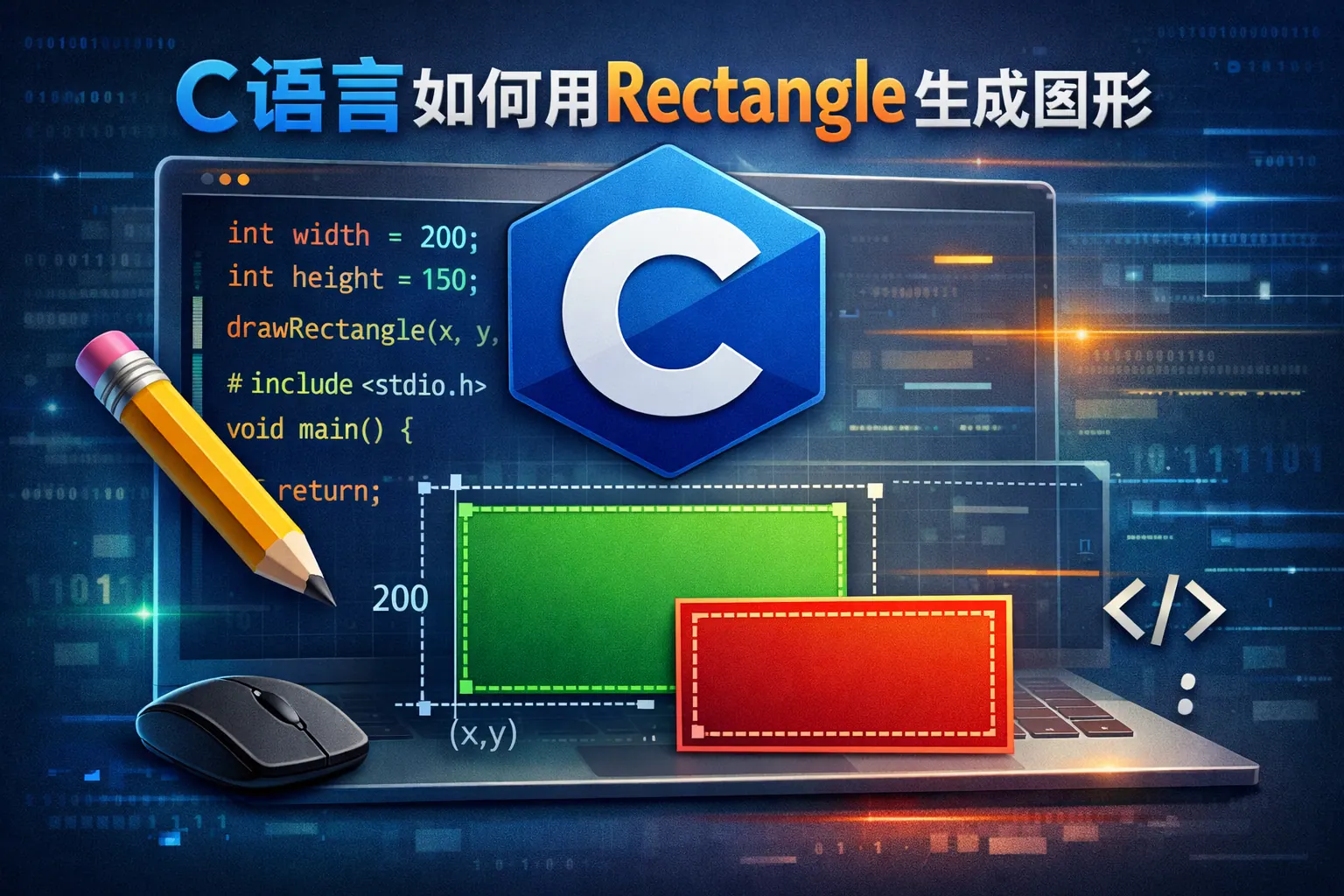 c语言如何用rectangle