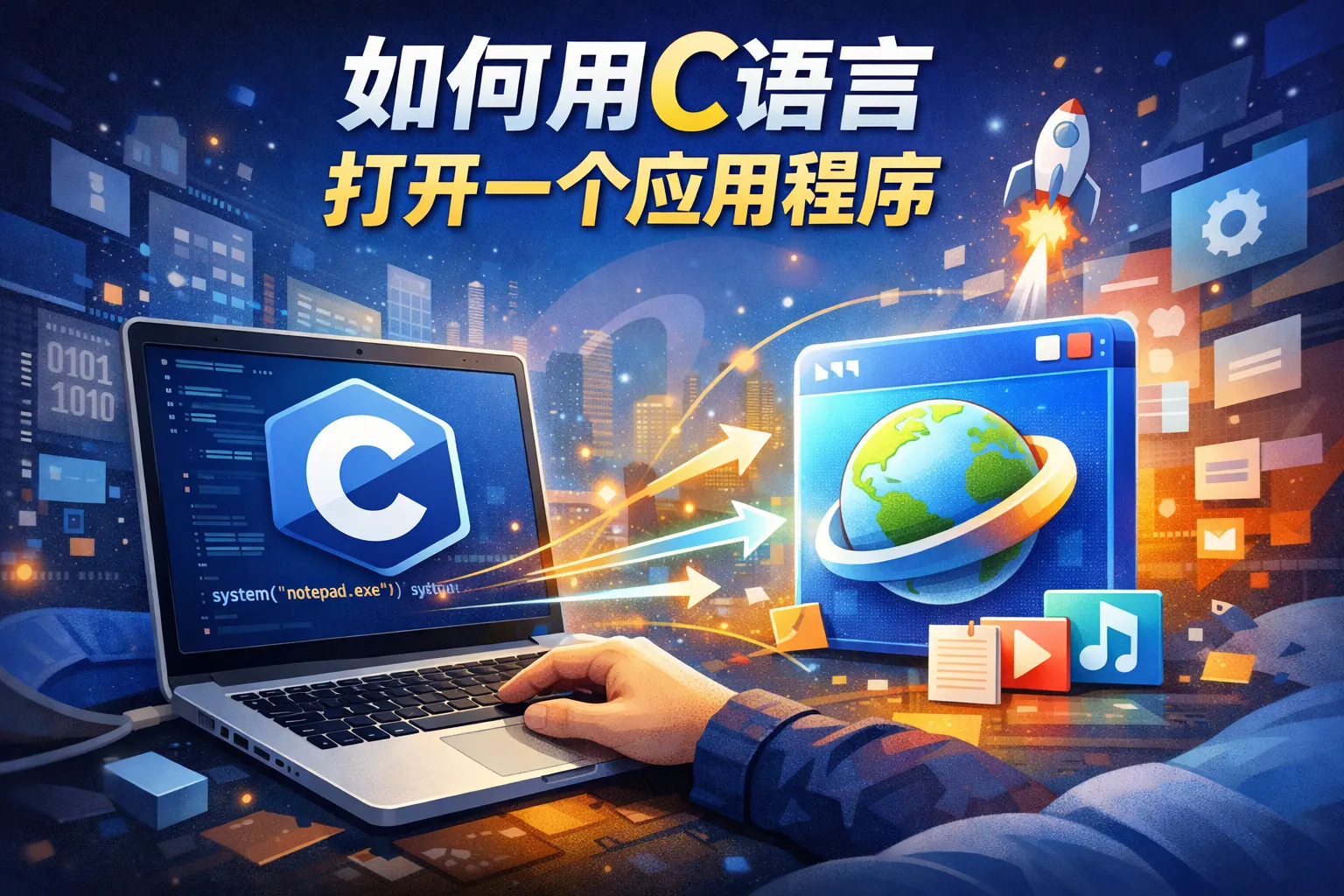 如何用c语言打开一个应用程序