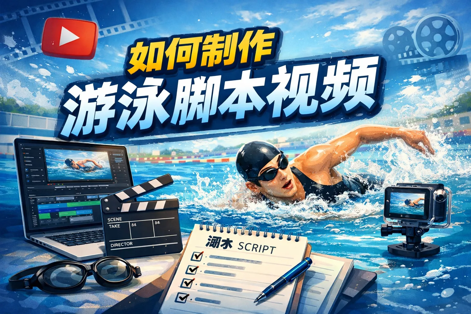 如何制作游泳脚本视频