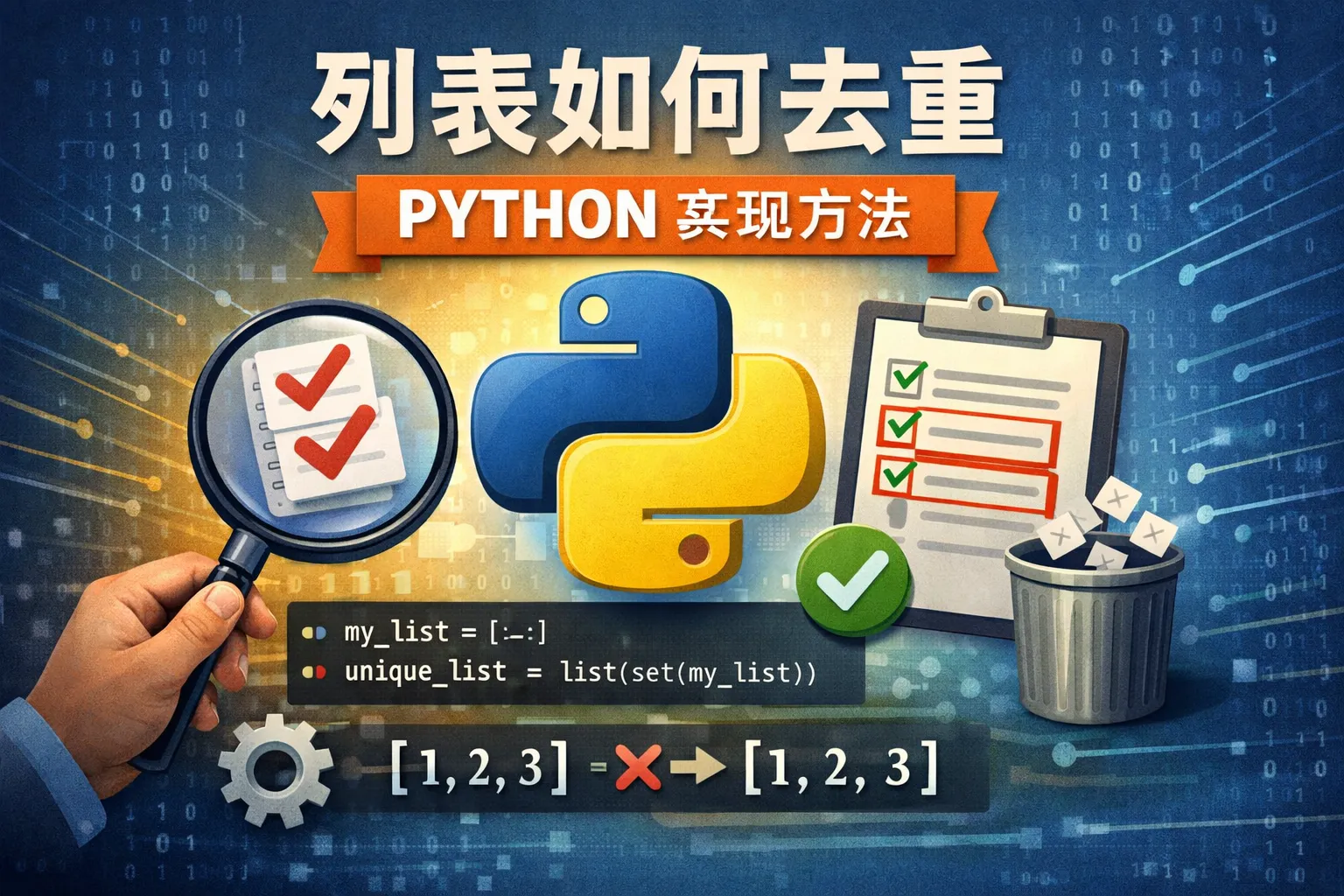 列表如何去重 python