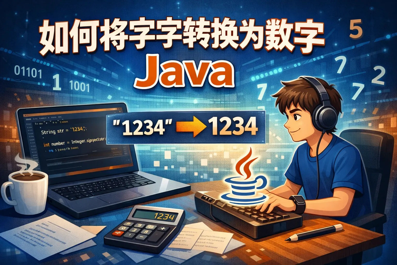 如何将字符转换为数字java